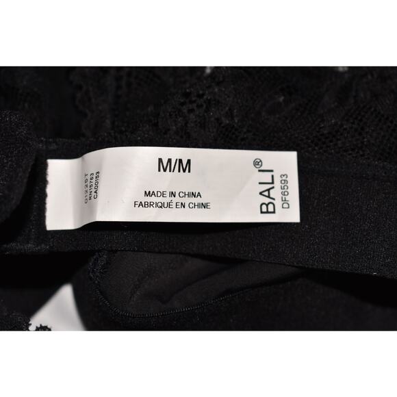 BALI NEW $44 Comfort Revolution Comfy Glam Plunge Lace Bralette Black Medium - Picture 3 of 3